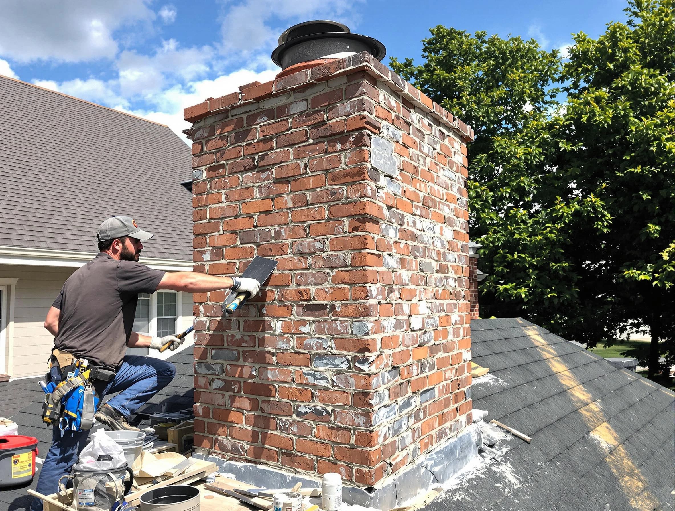 Completed chimney rebuild by South Jordan Chimney Sweep in South Jordan, UT