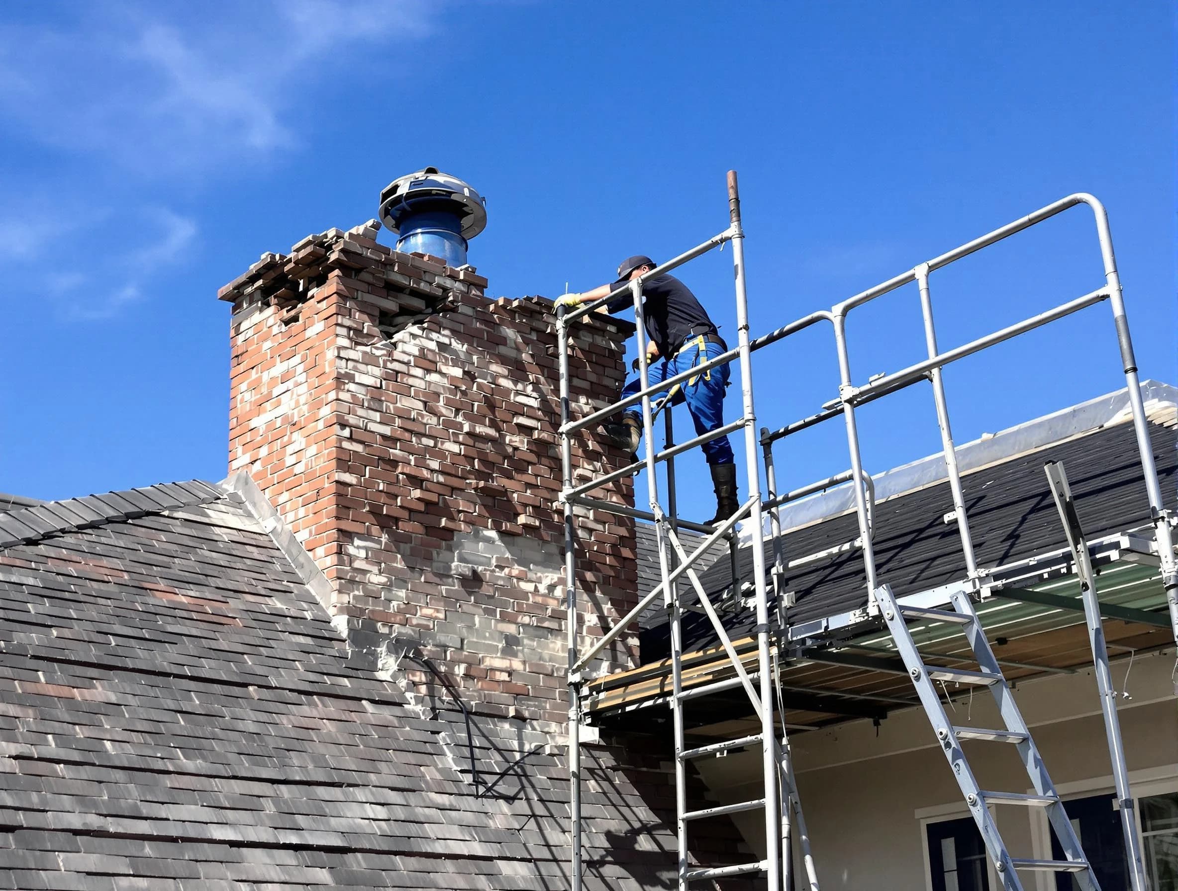 Rebuilding a chimney structure by South Jordan Chimney Sweep in South Jordan, UT