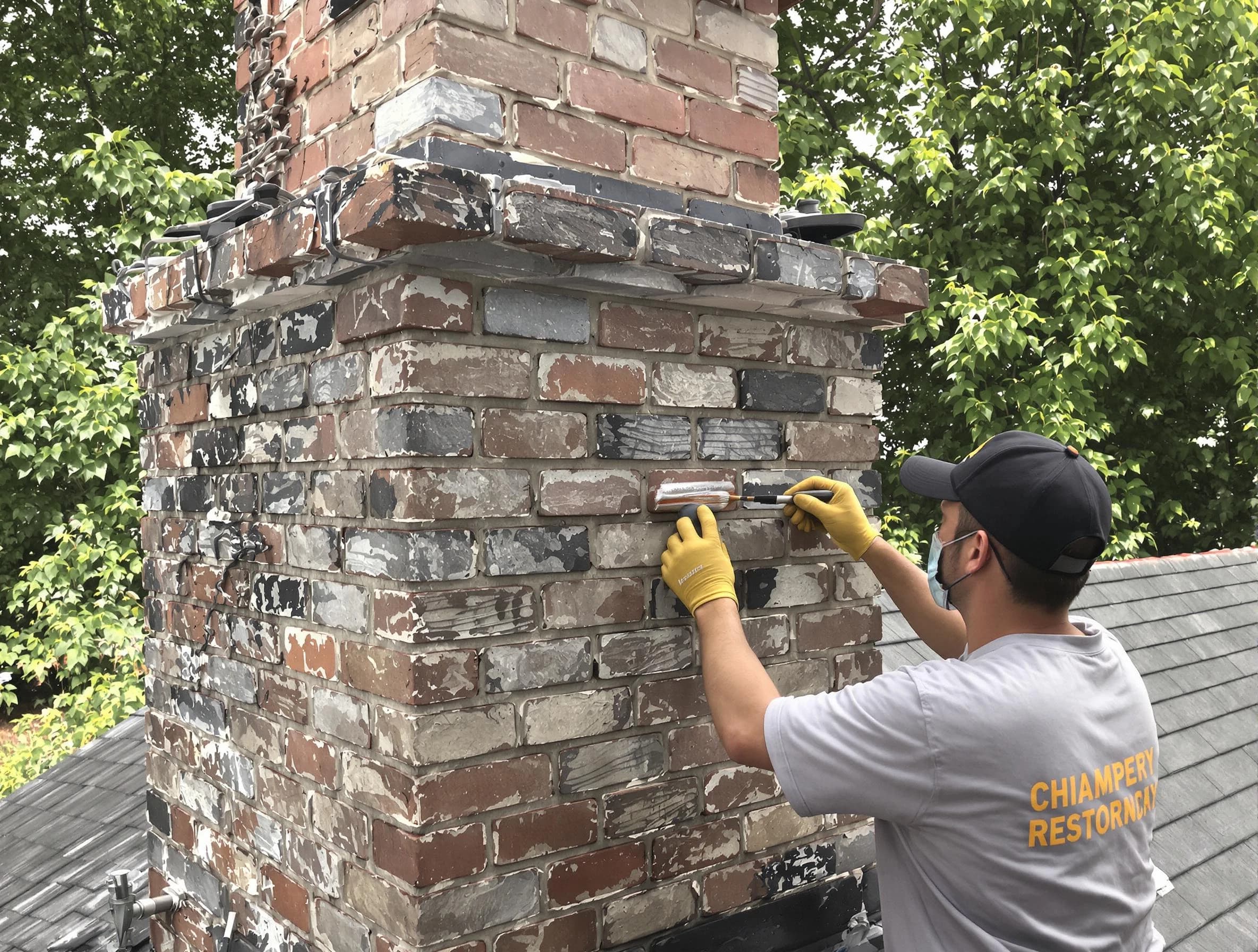 In-progress chimney restoration by South Jordan Chimney Sweep in South Jordan, UT