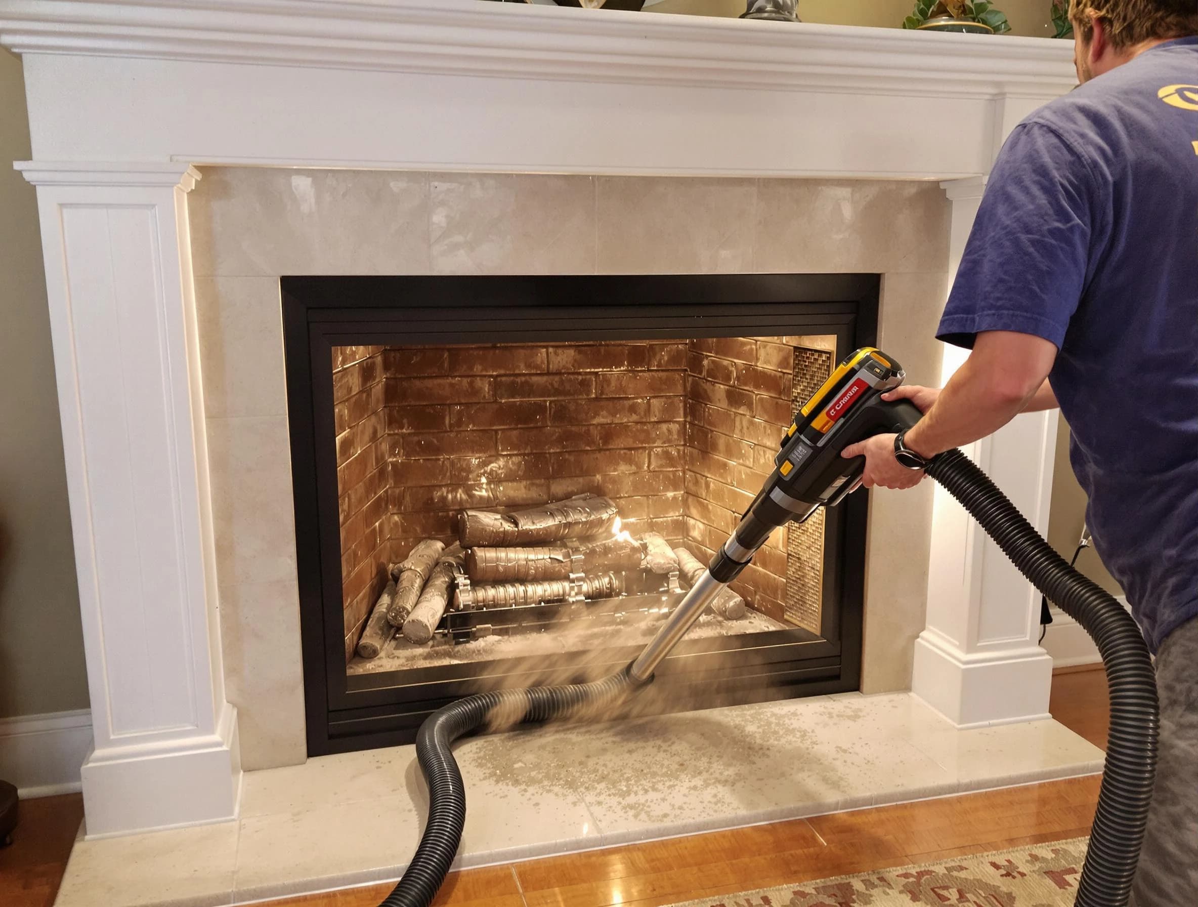 Fireplace cleaning performed by South Jordan Chimney Sweep in South Jordan, UT