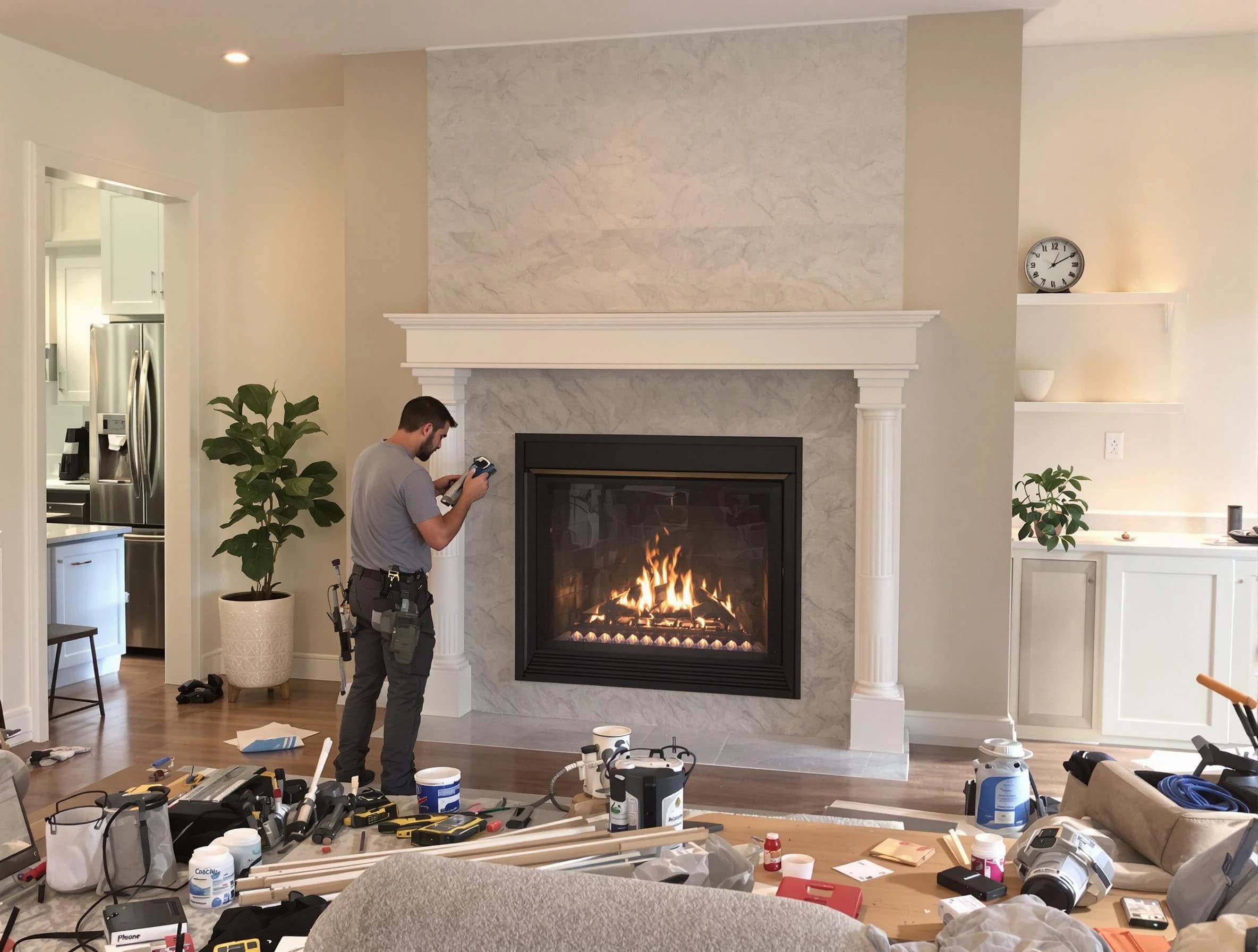 Newly installed fireplace by South Jordan Chimney Sweep in South Jordan, UT