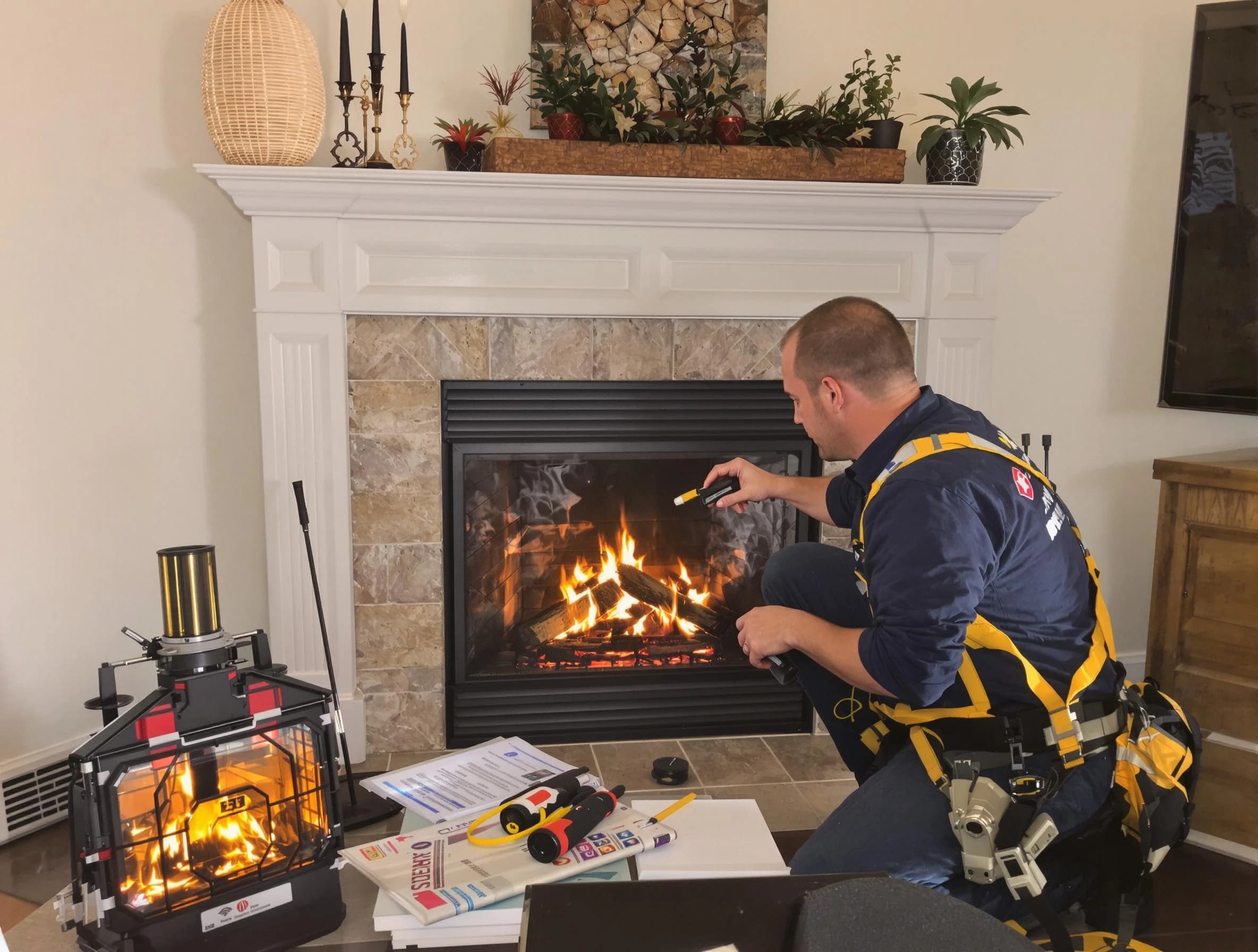 Safety-focused fireplace inspection by South Jordan Chimney Sweep in South Jordan, UT