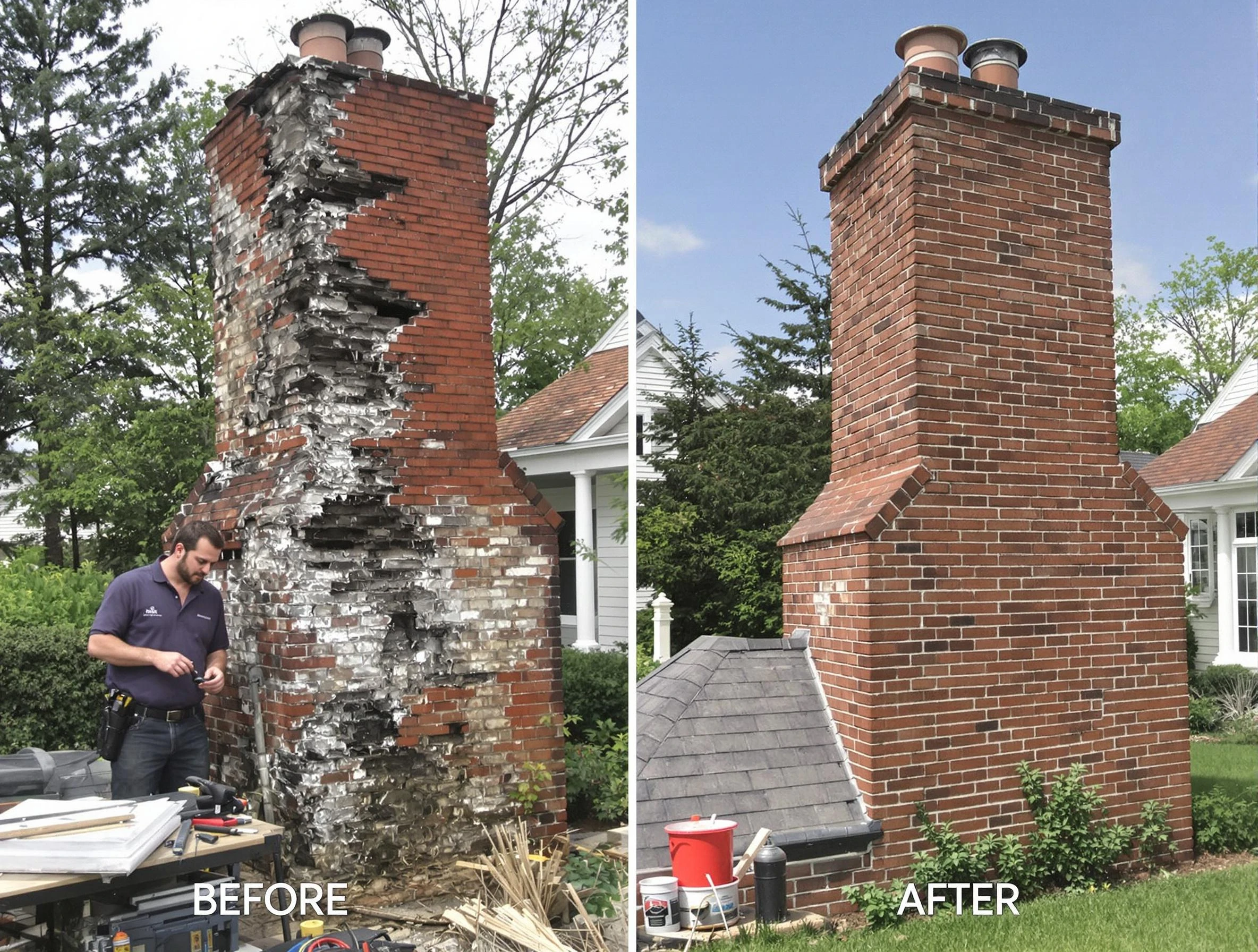 South Jordan Chimney Sweep performing a full chimney restoration in South Jordan, UT