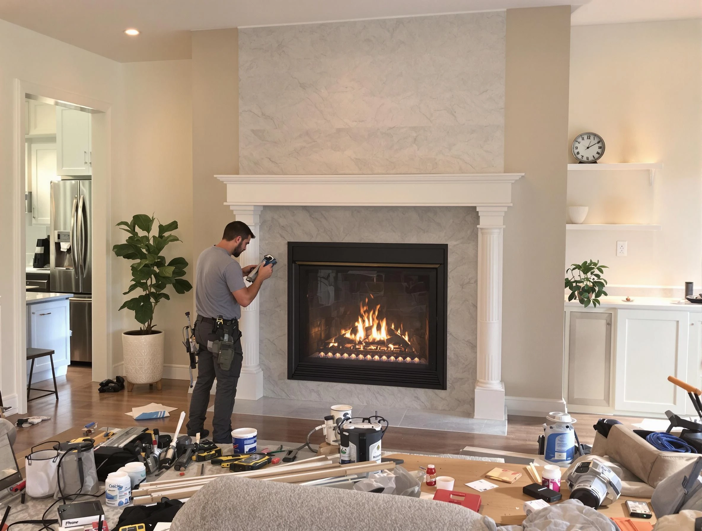 Newly installed fireplace by South Jordan Chimney Sweep in South Jordan, UT